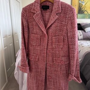 Banana Republic Pink Tweed Blazer Coat